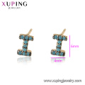 94994 xuping guangzhou jewelry market current letter i stud earring fake gold women jewellery